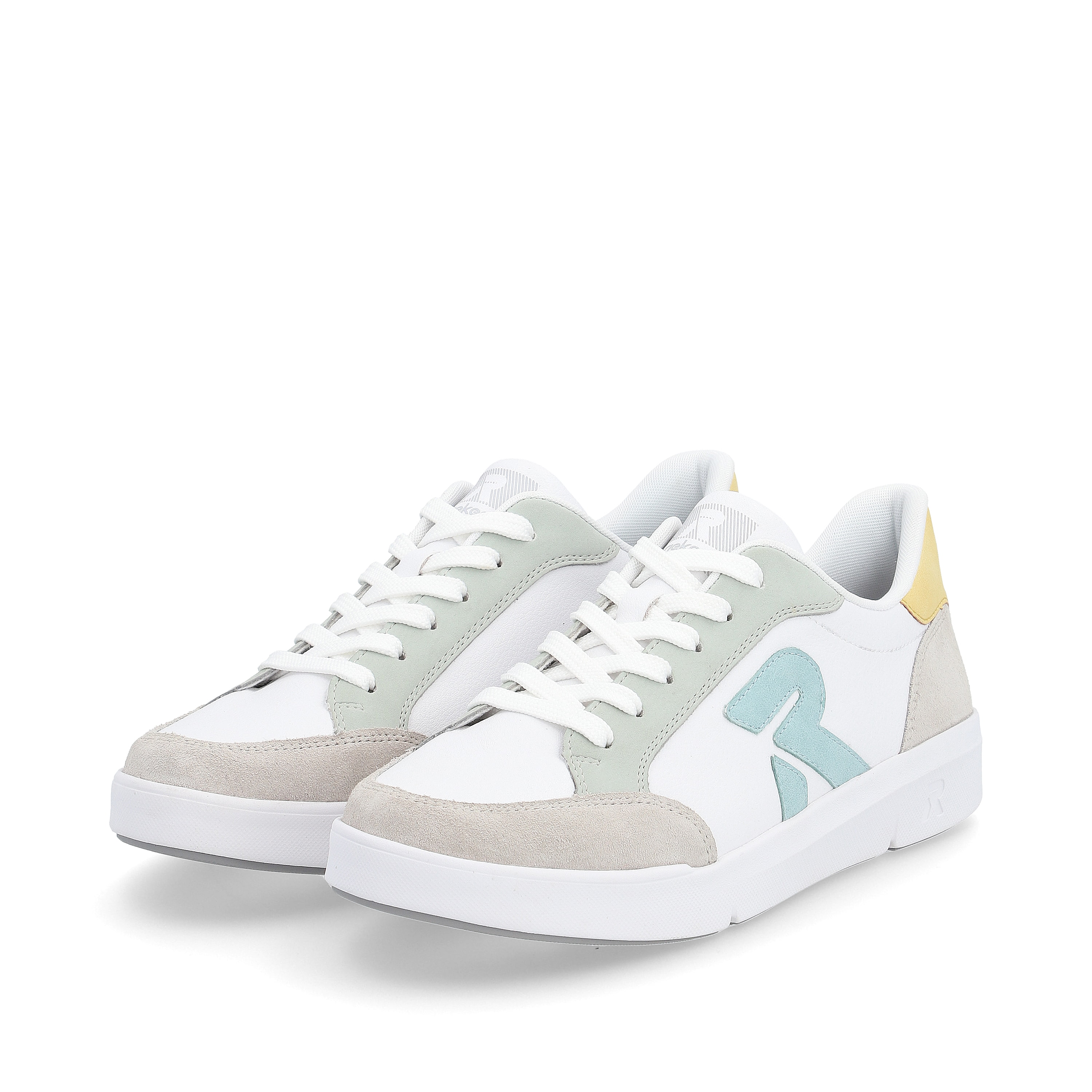 Rieker Damen Sneaker Low snow-white dusty-grey