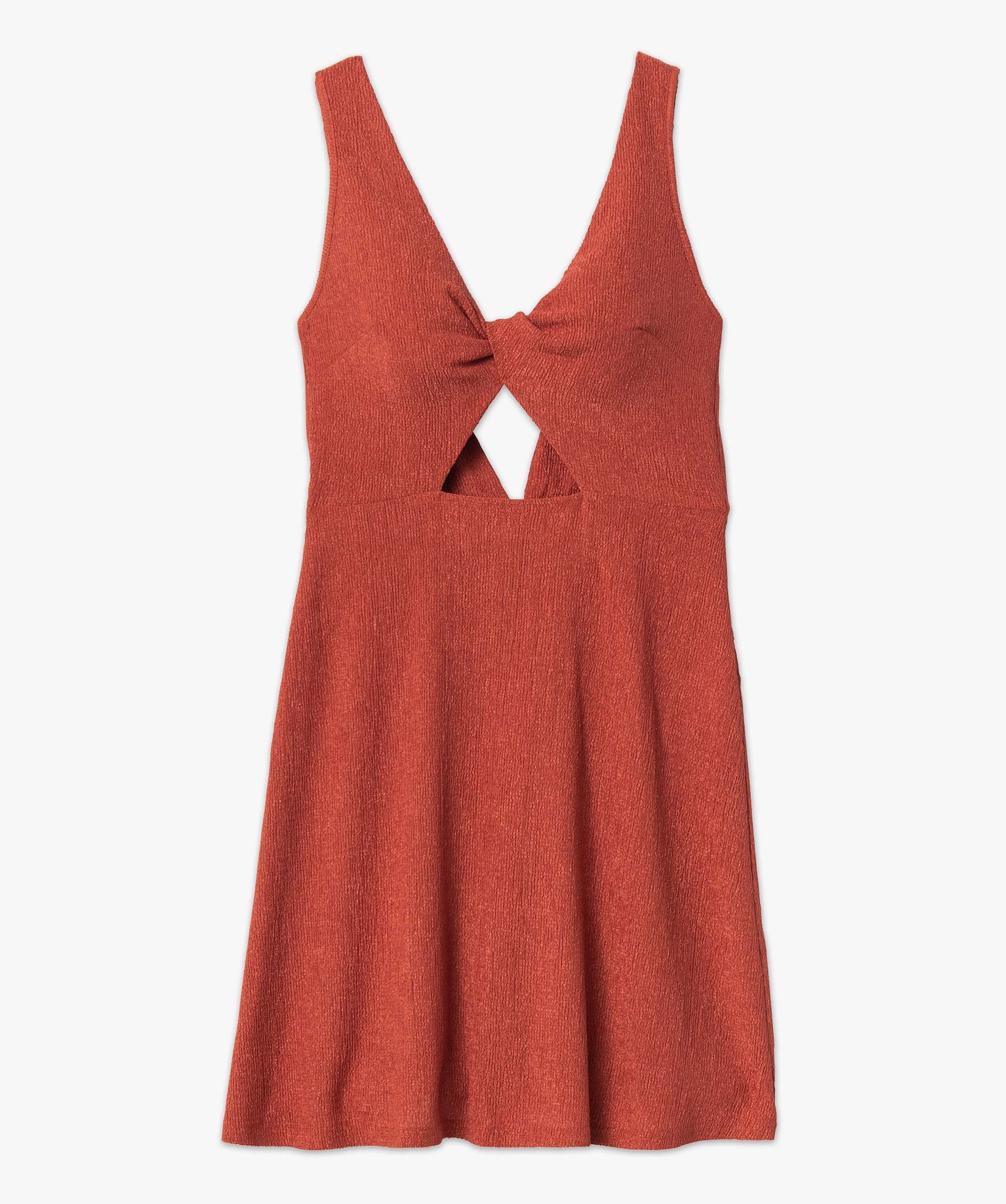 Robe femme en maille texturée ouverte sur l’avant orange clair | GEMO