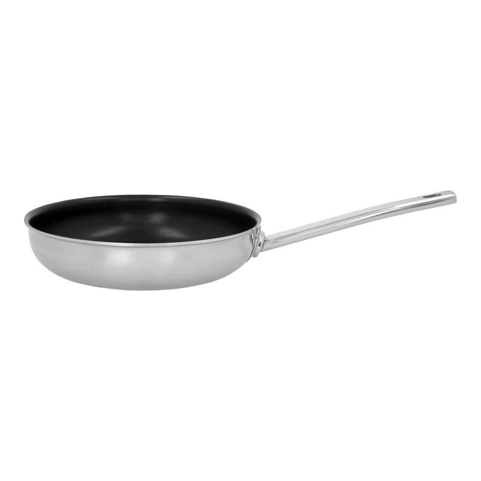 Bratpfanne 24 cm, 18/10 Edelstahl, Silber-Schwarz