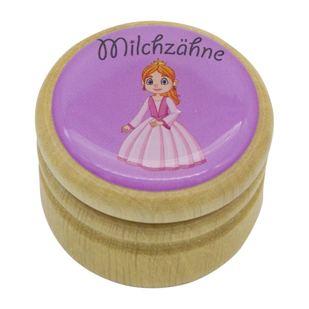 GICO Zahndose Milchzahndose Prinzessin Zahndose Milchzähne Bilderdose aus Holz mit, Bilderdose für Jungen und Mädchen