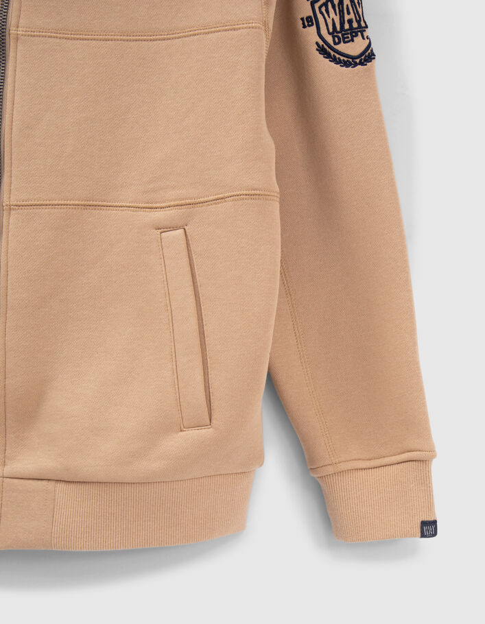 Cardigan beige avec découpes placées garçon