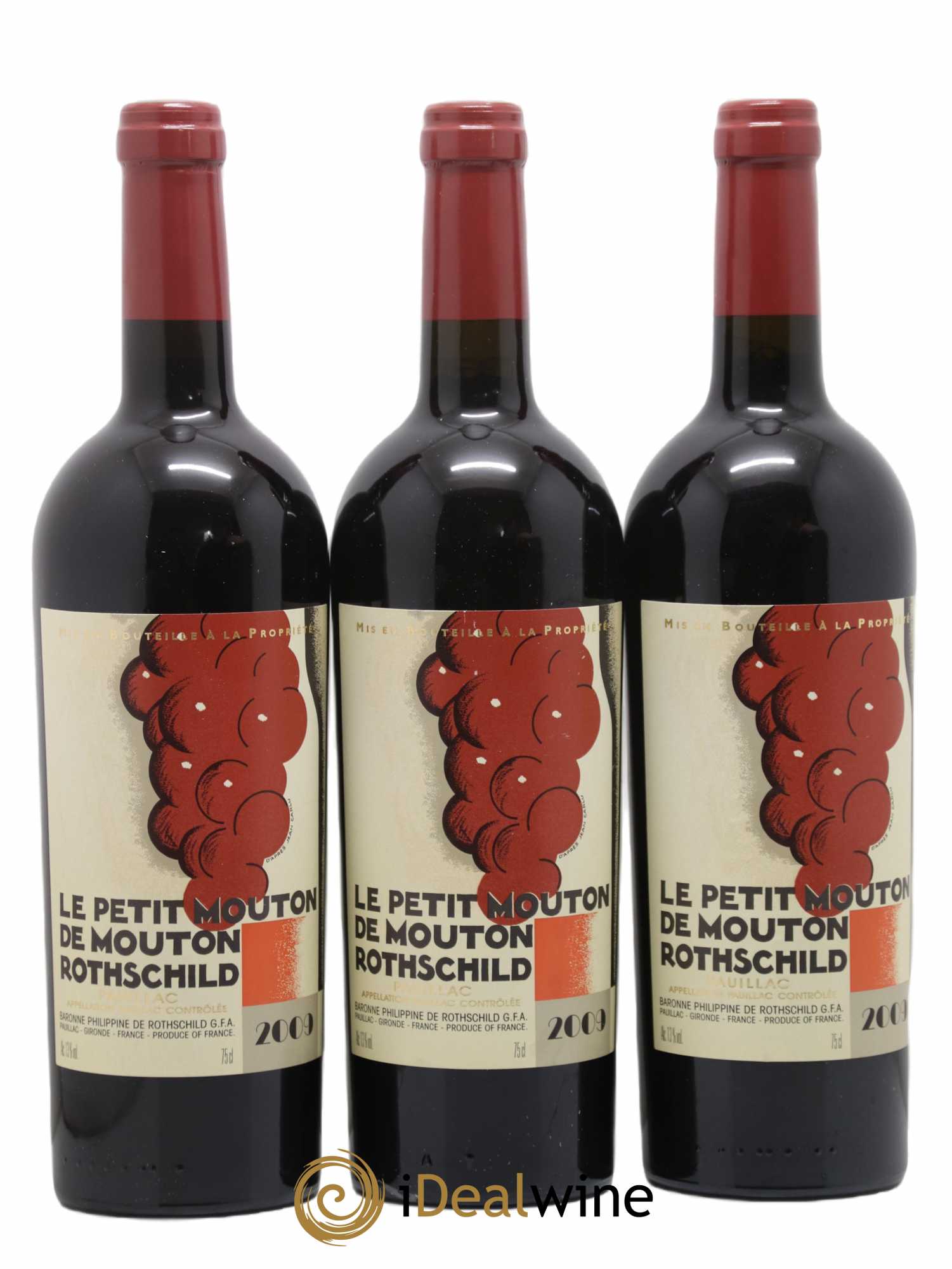 Petit Mouton Second Vin  2009 - Lot de 3 Bouteilles