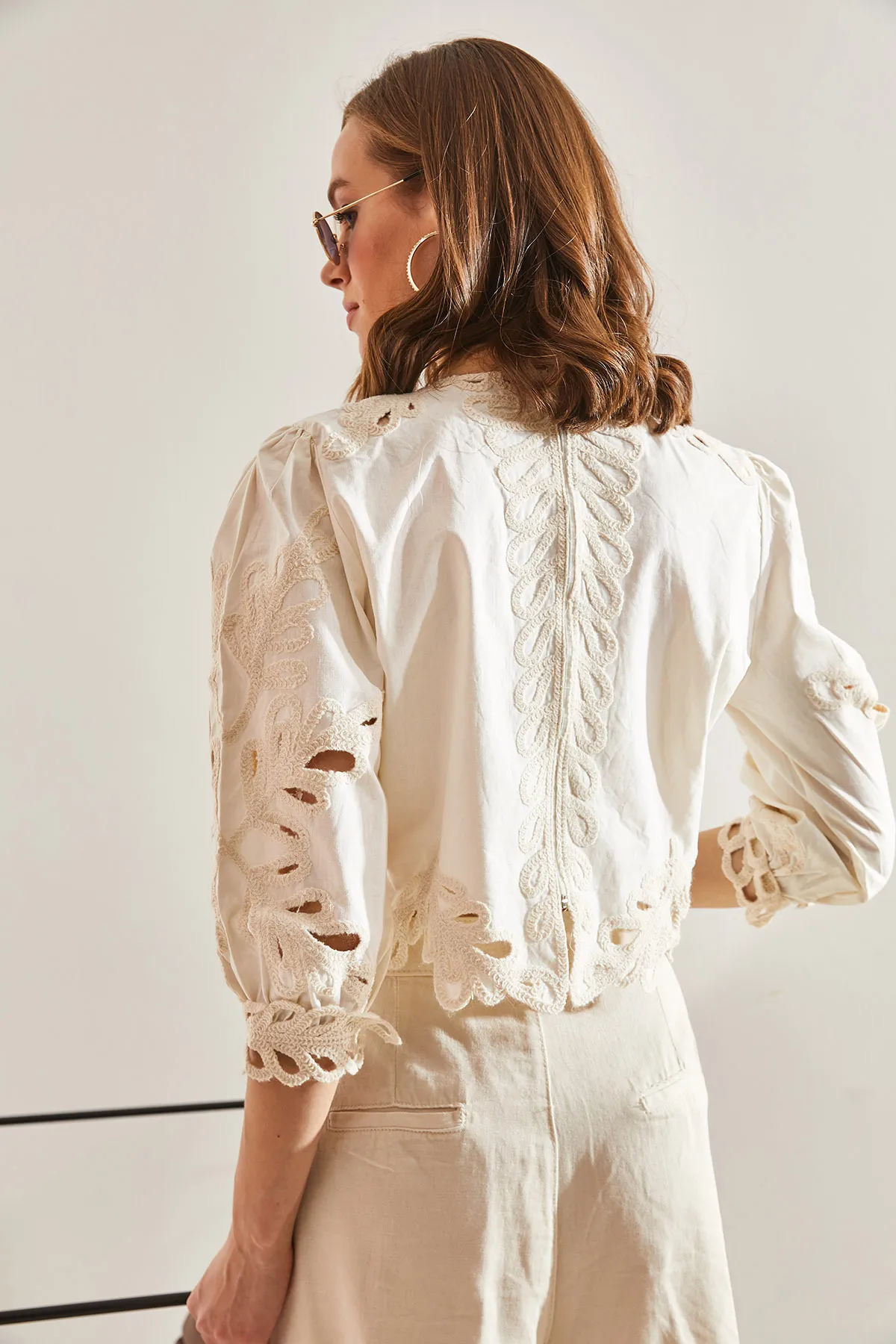 Bianco Lucci  Bluse - Ecru - Regular Fit