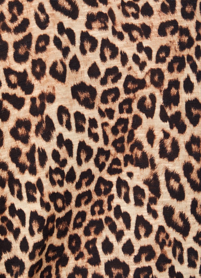 Gerard Darel  Annelaure blouse met panterprint en borstzakken