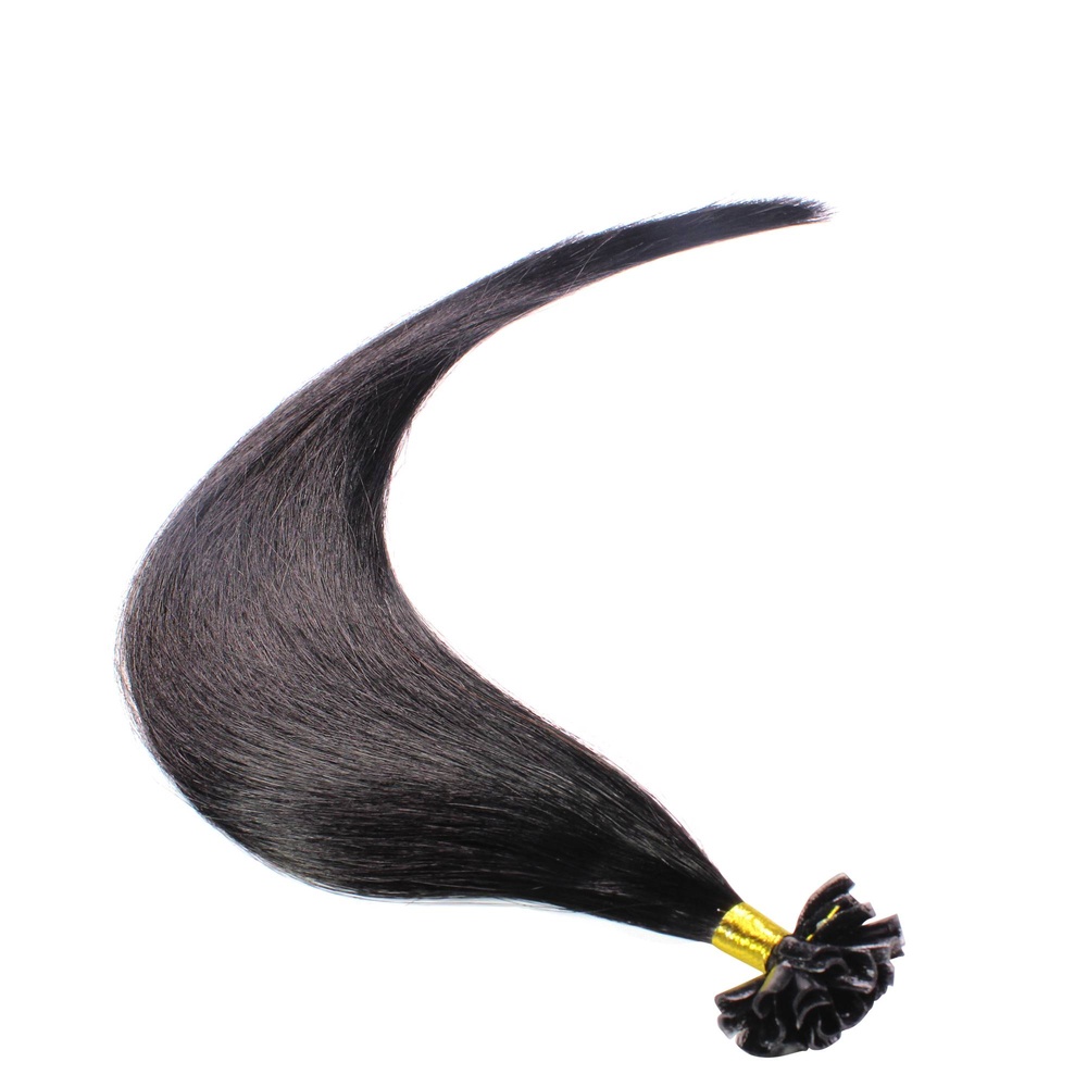 hair2heart Extensions à chaud Premium cheveux naturels #1 noirs 0.5g extensions