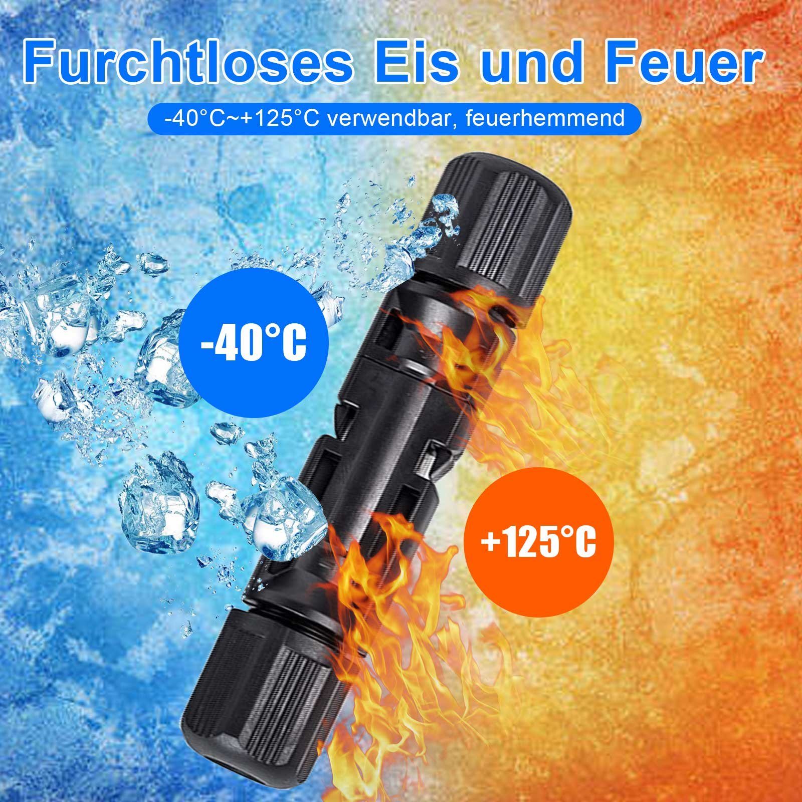PFCTART Solarmodul MC4 Solarstecker,Stecker, Anschluss, Abdichtung, 5 Paare+Werkzeuge, (22-St)