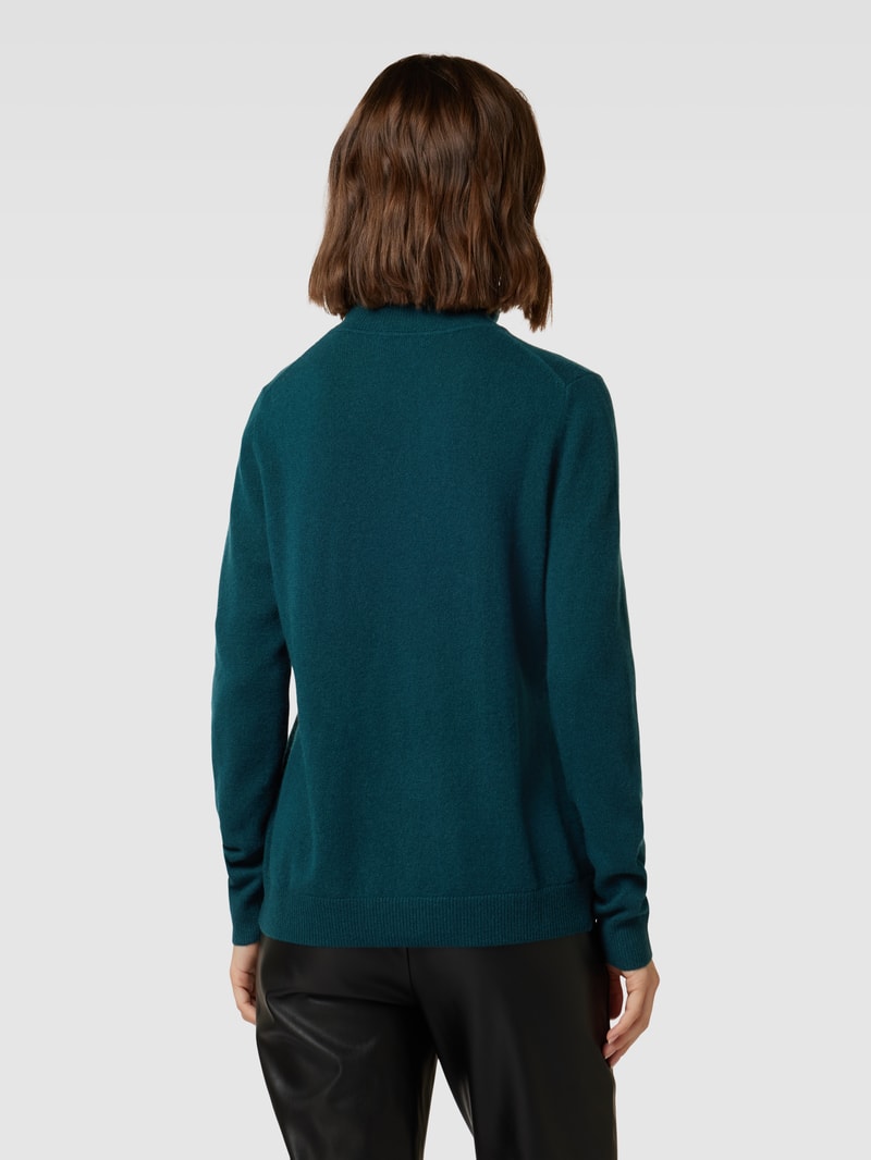 Kaschmirpullover in melierter Optik in petrol