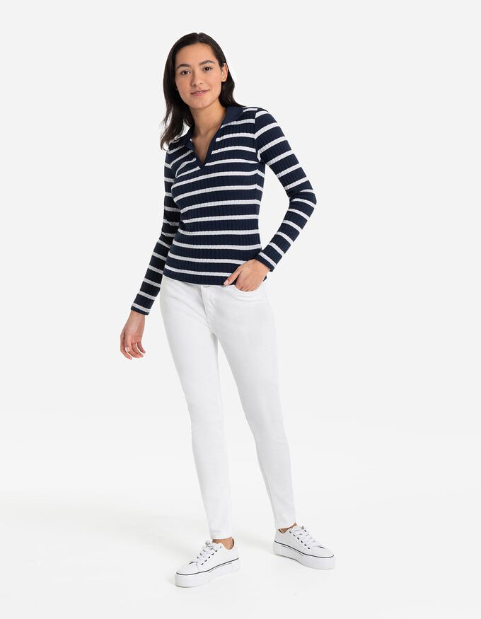Langarm-Poloshirt - Baumwoll-Mix
