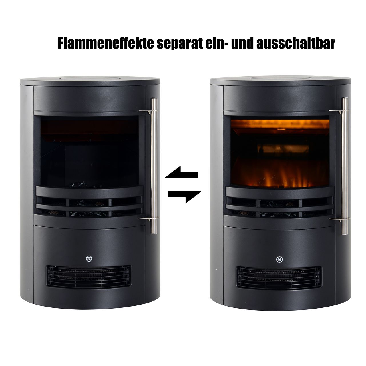HOMCOM LED Elektrokamin Wandkamin Standkamin Kaminofen mit Flammeneffekt