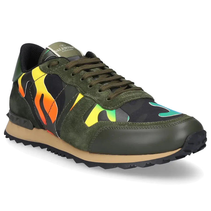 Valentino Garavani - Sneaker low ROCKRUNNER Veloursleder - grün