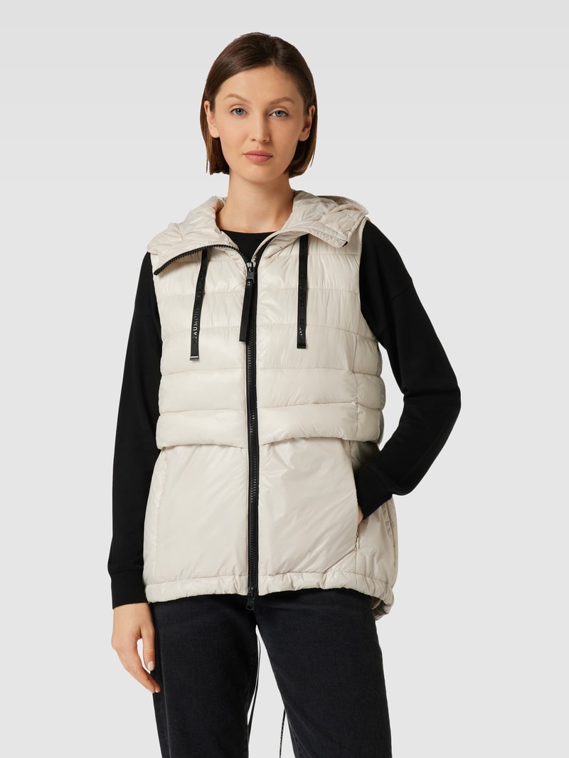 Steppweste mit Kapuze in offwhite