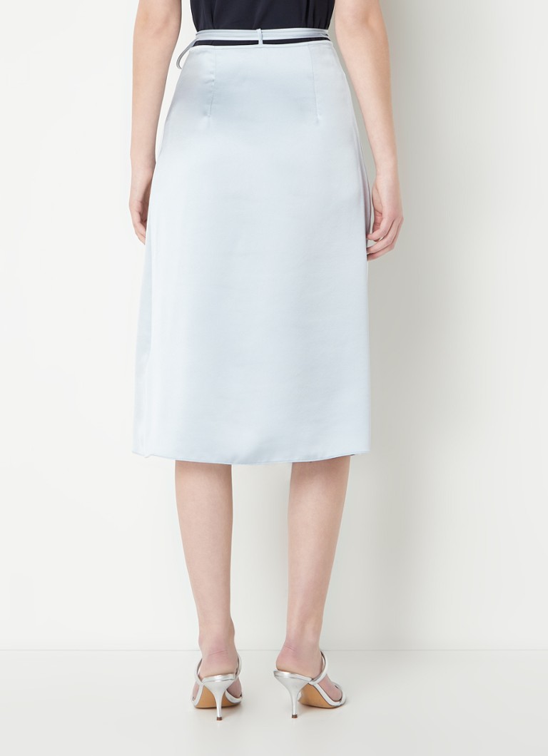 Fustă midi HUGO BOSS Roti Satin Wrap