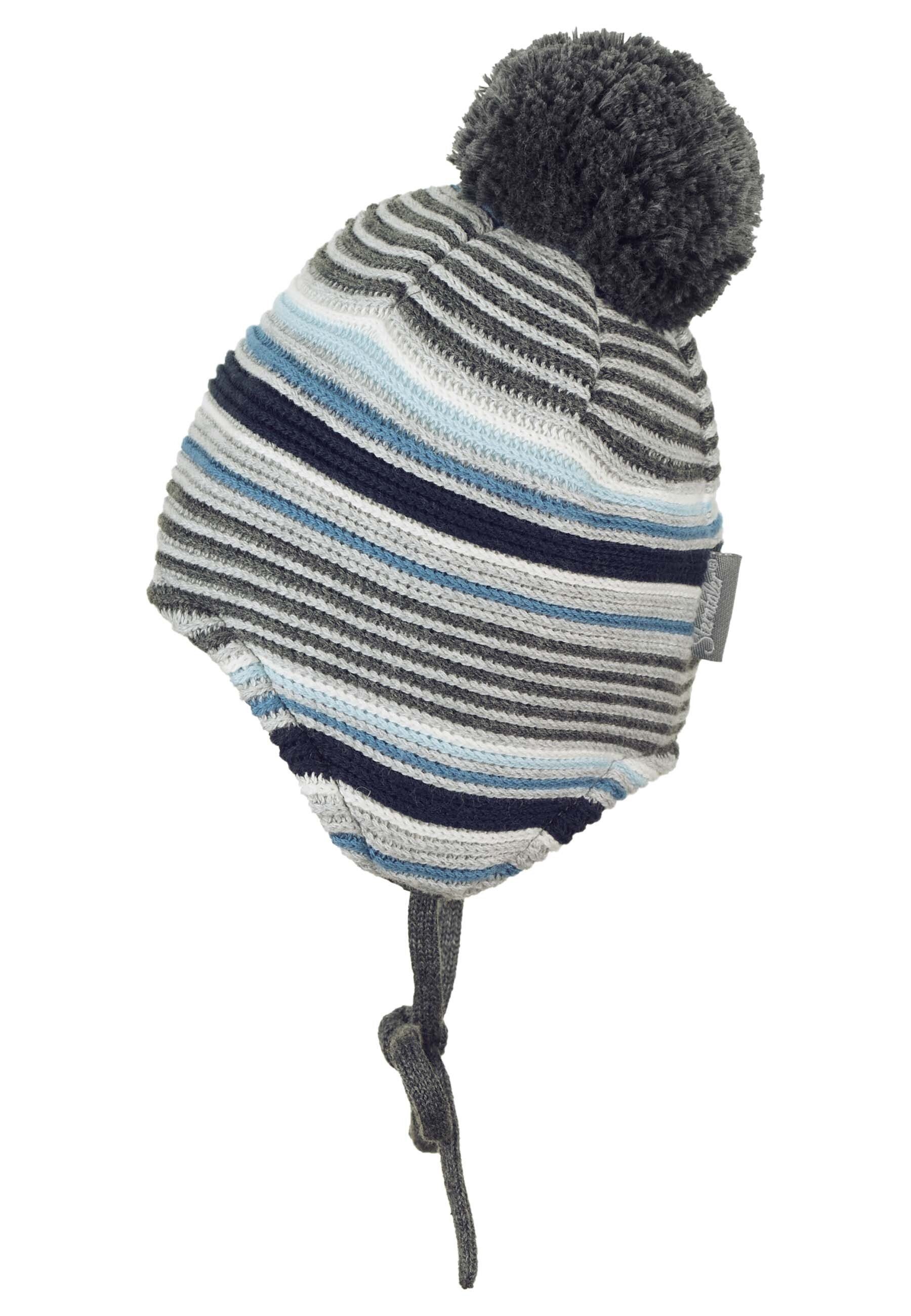 Sterntaler® Strickmütze GOTS Bommelmütze Streifen (1-St)