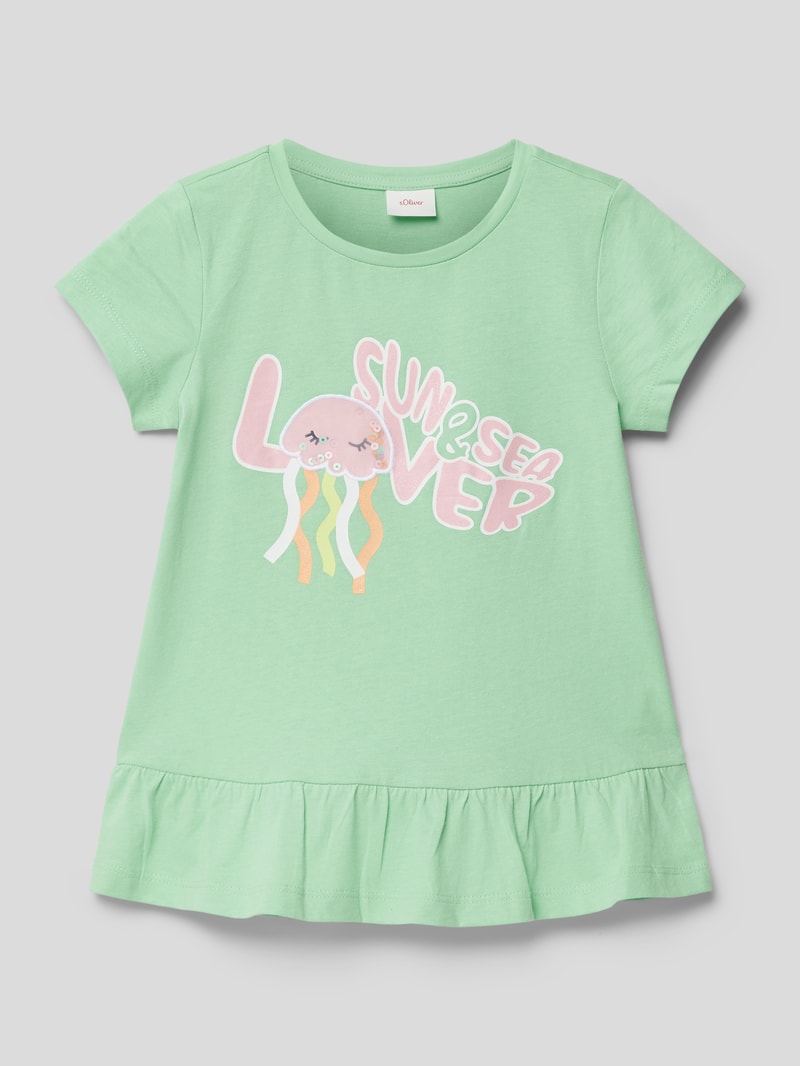 T-Shirt mit Statement-Print in mint