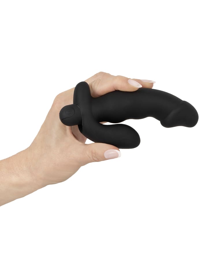 ANOS Prostata-Vibrator C*ck Shaped Butt Plug with Vibration in schwarz günstig kaufen 14 cm