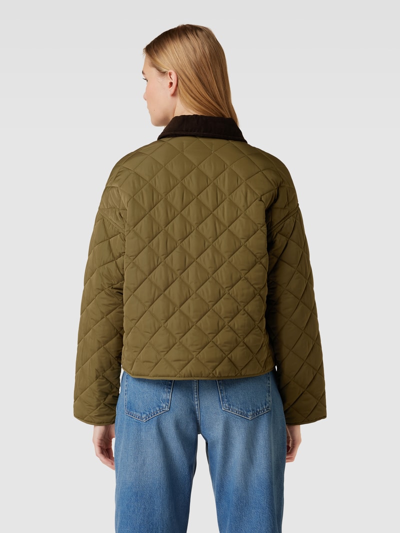 Jacke mit Steppnähten in khaki