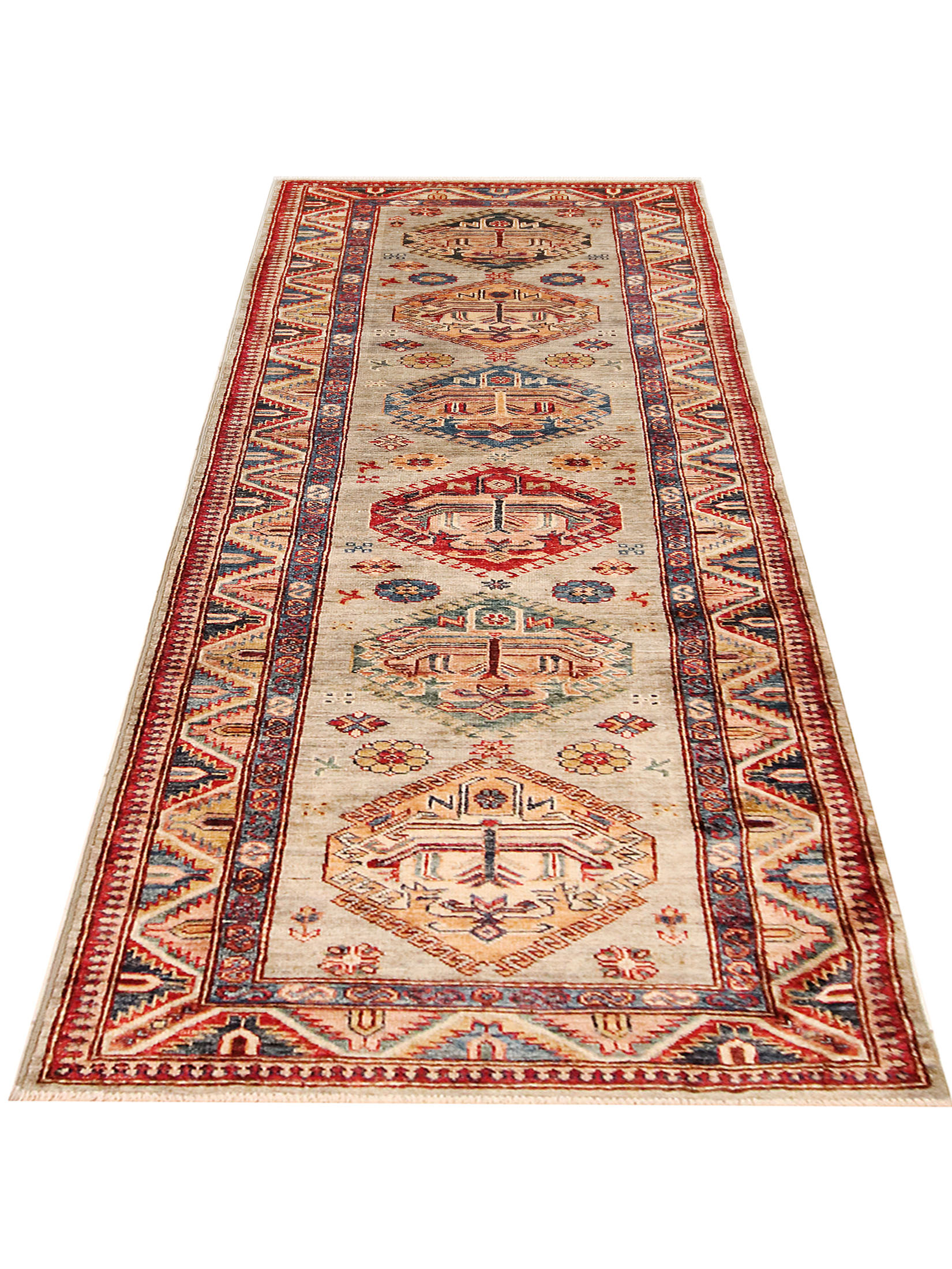 Kazak Ghazni ca. 243 x 83 cm, Unikat / Einzelstück