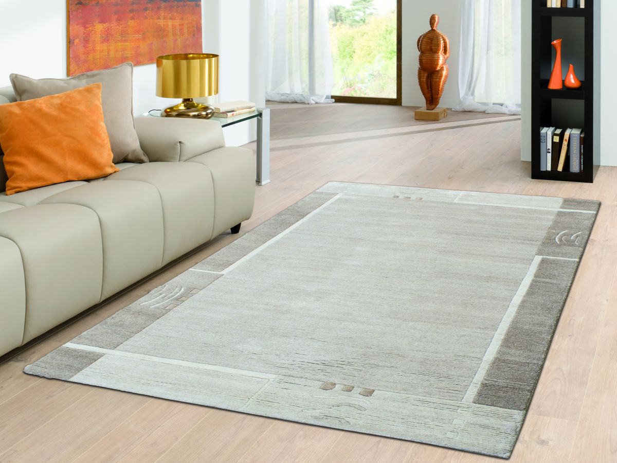 Teppich aus Nepal Khangri Uni Beige 70 x 140 cm