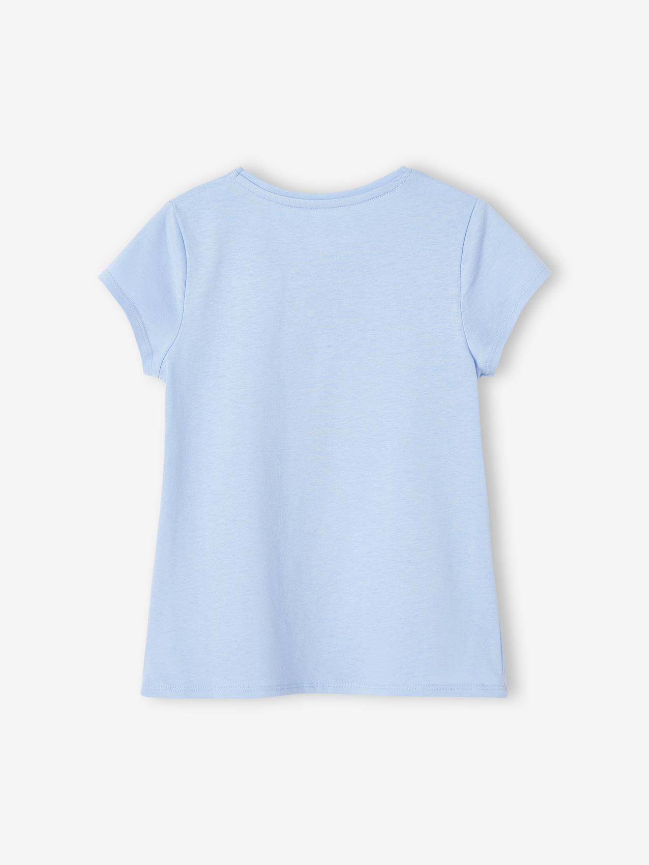 Vertbaudet Mädchen T-Shirt, Message-Print BASIC Oeko-Tex - wollweiß