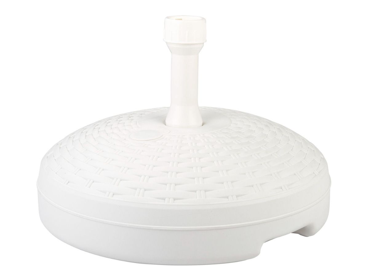 HIXA Aktiver Sonnenschirm Sockel füllbar Rattan Weiß 20 KG