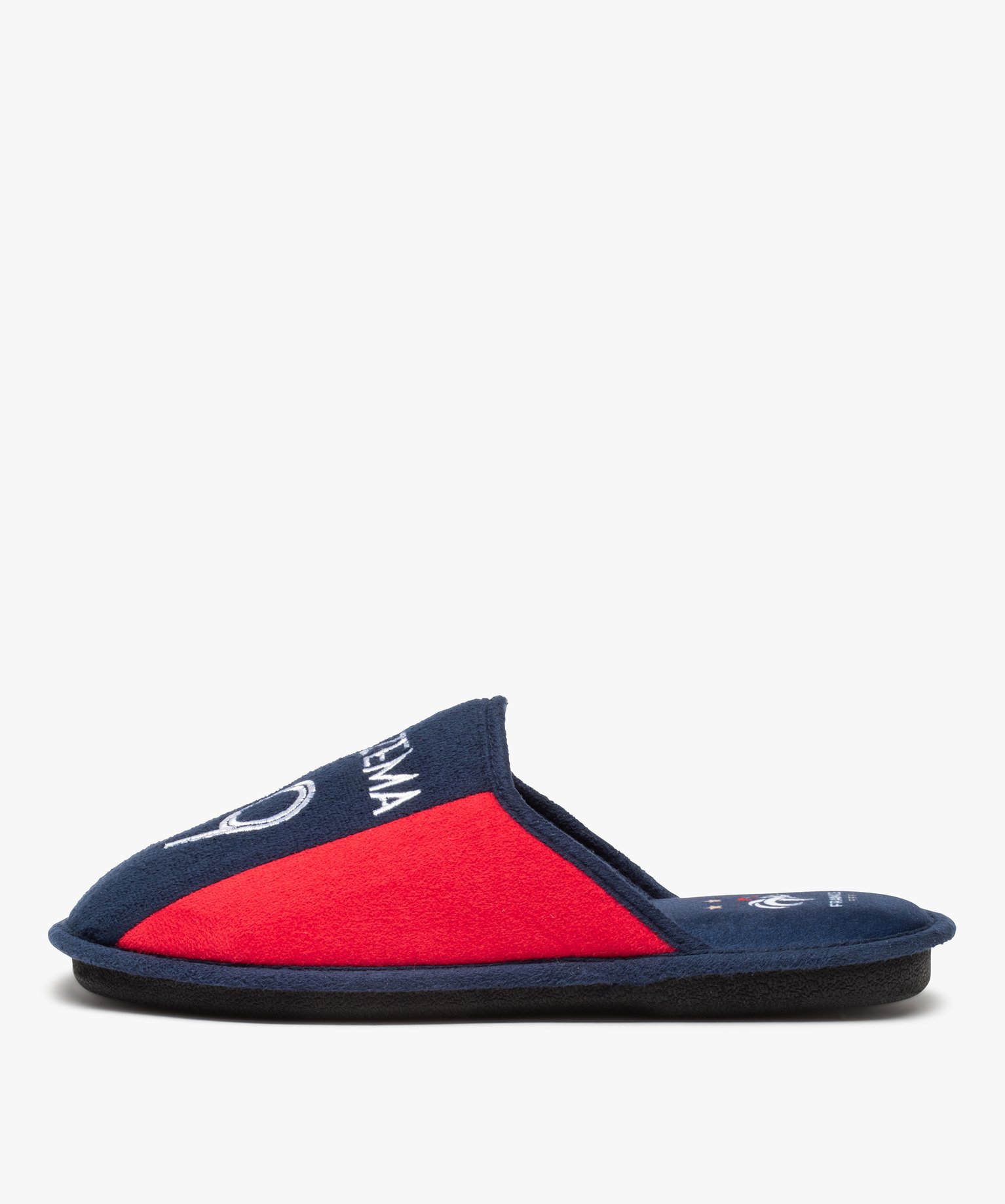 Chaussons homme mules plates en velours - Benzema bleu | GEMO