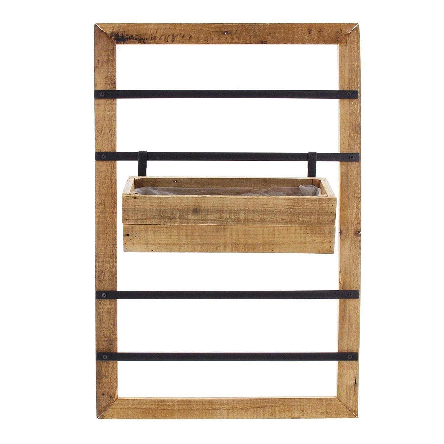 Dekoleidenschaft Blumenkasten Wandpflanzer Industrial aus Holz, mit 2 Blumenkästen, für Indoor & Outdoor