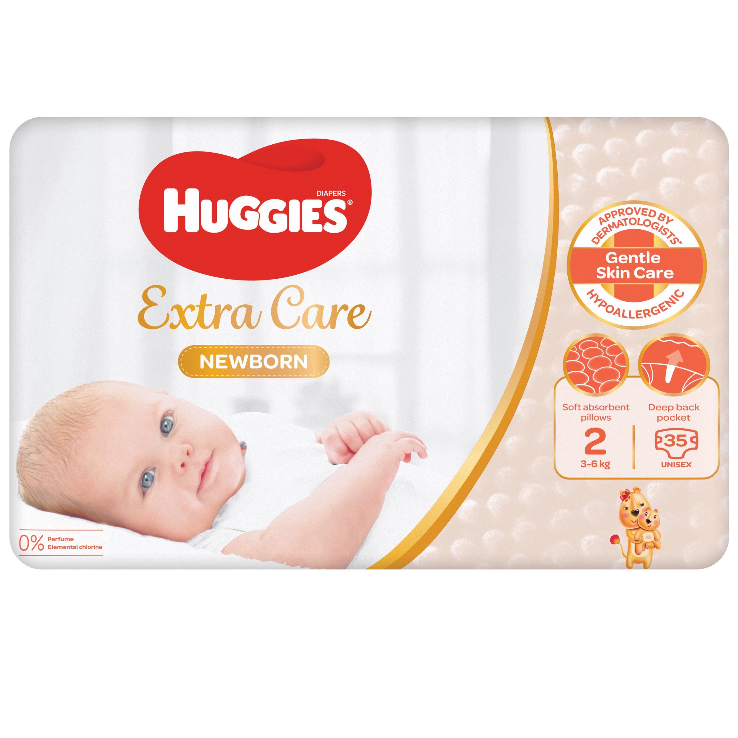 HUGGIES Windeln Newborn Babywindeln für Neugeborene, Größe 2 (3-6 kg), 210 St. Windeln