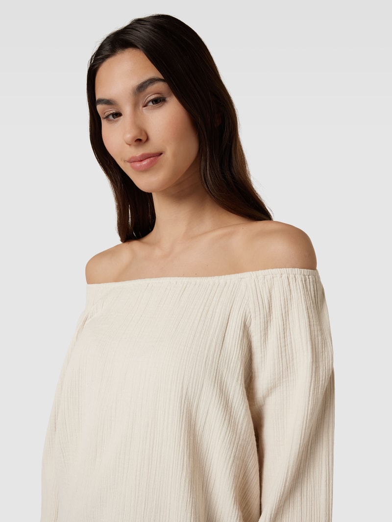 Blusenshirt mit Strukturmuster in ecru
