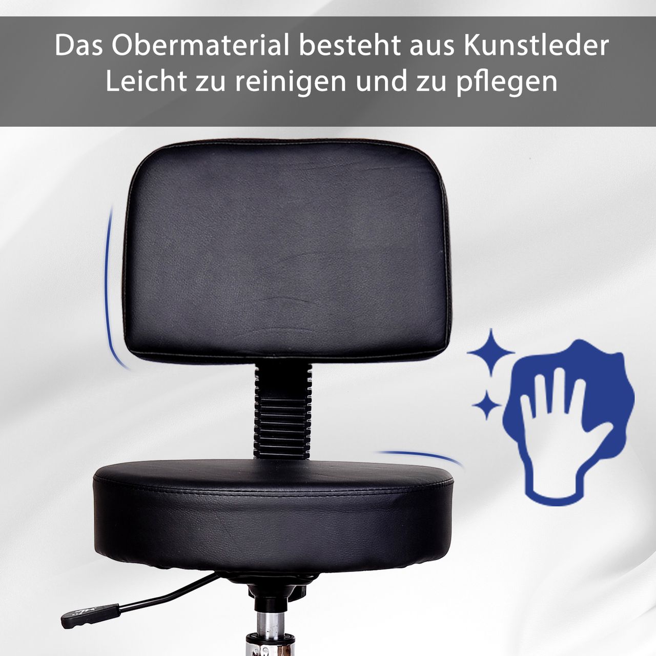 HOMCOM Kosmetikhocker Drehhocker Rollhocker Arbeitshocker Hocker Profi Salon