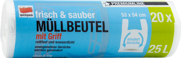 QuickPack Müllbeutel mit Tragegriff 25 Liter