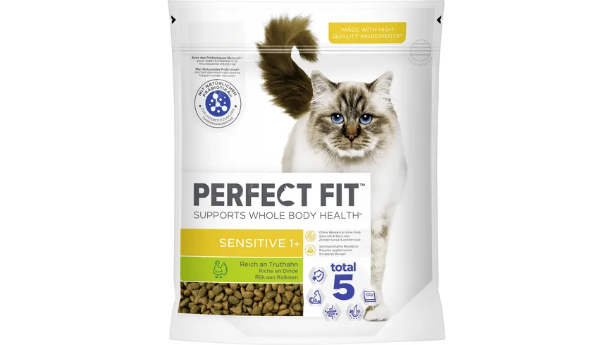 PERFECT FIT™ Katzentrockenfutter Beutel Sensitive 1+ mit Truthahn 750 g