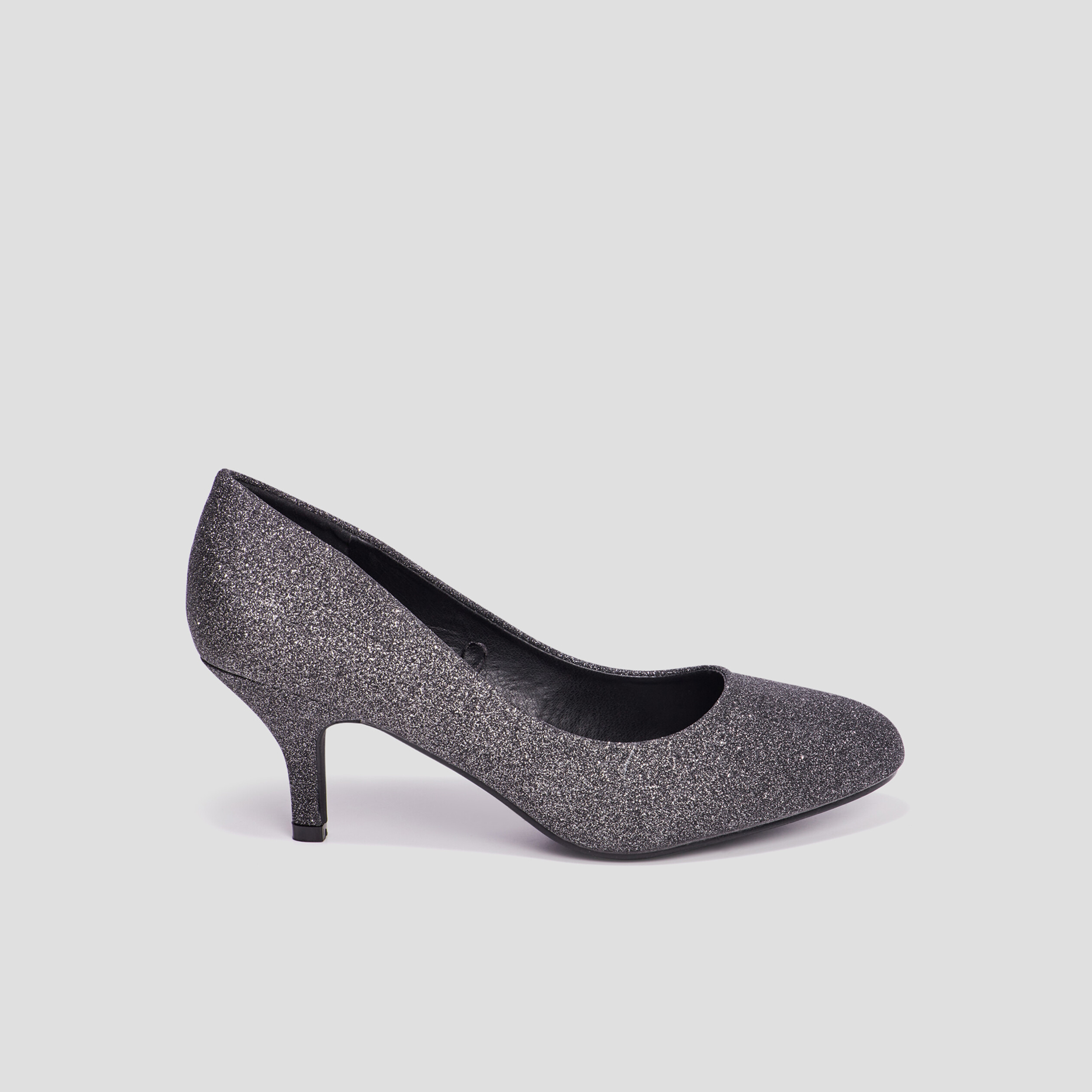 Escarpins à talons et paillettes gris argent femme | La Halle