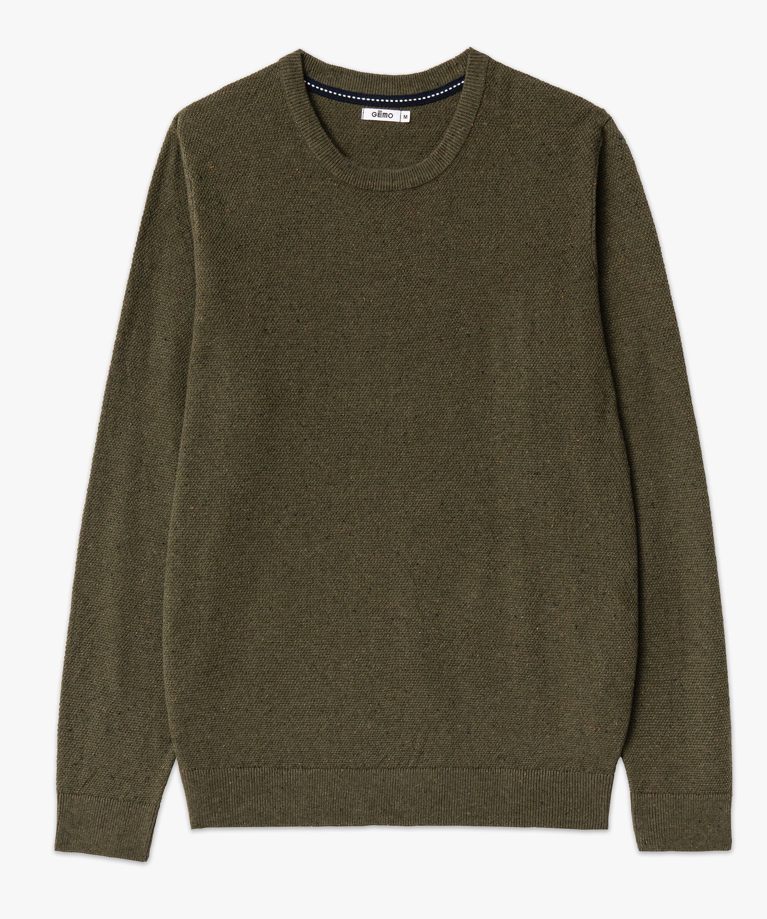 Pull en maille fine mouchetée homme kaki | GEMO