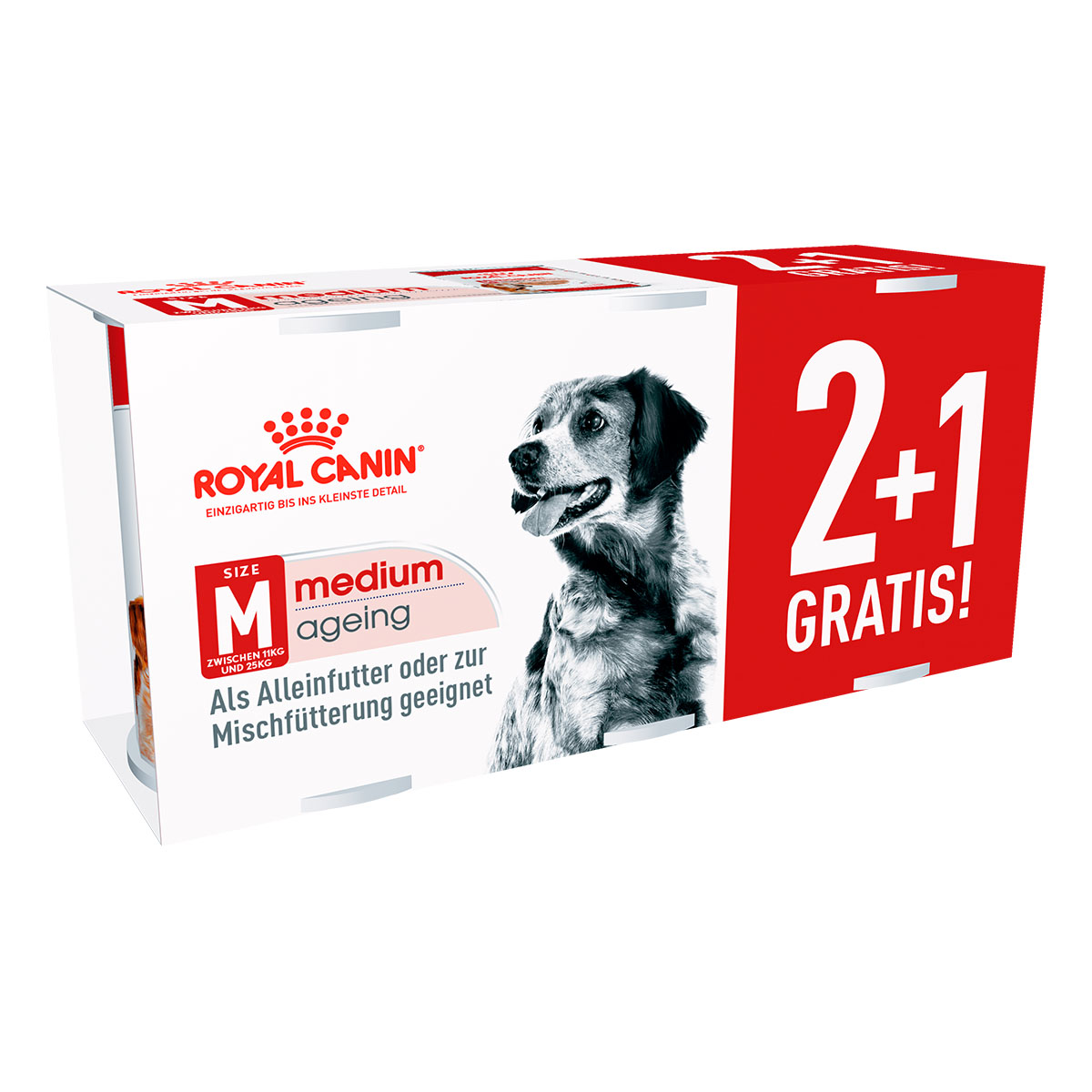 Royal Canin 2+1 gratis SHN Medium Ageing Loaf 410g bei ZooRoyal