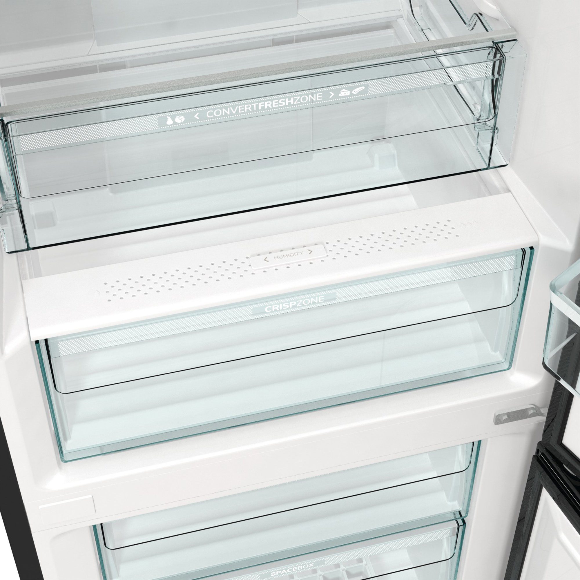 GORENJE Kühlschrank ONRK619EBK, 194 cm hoch, 60 cm breit, LED Display, NoFrostPlus, FastFreeze, IonAir und MultiFlow 360°