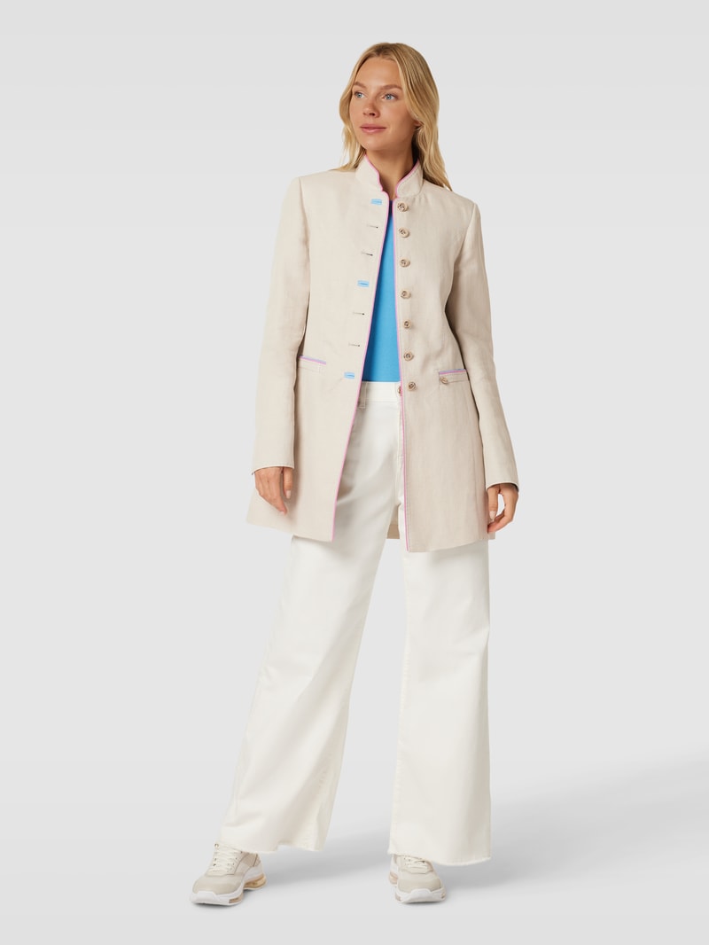 Blazer mit Stehkragen in beige