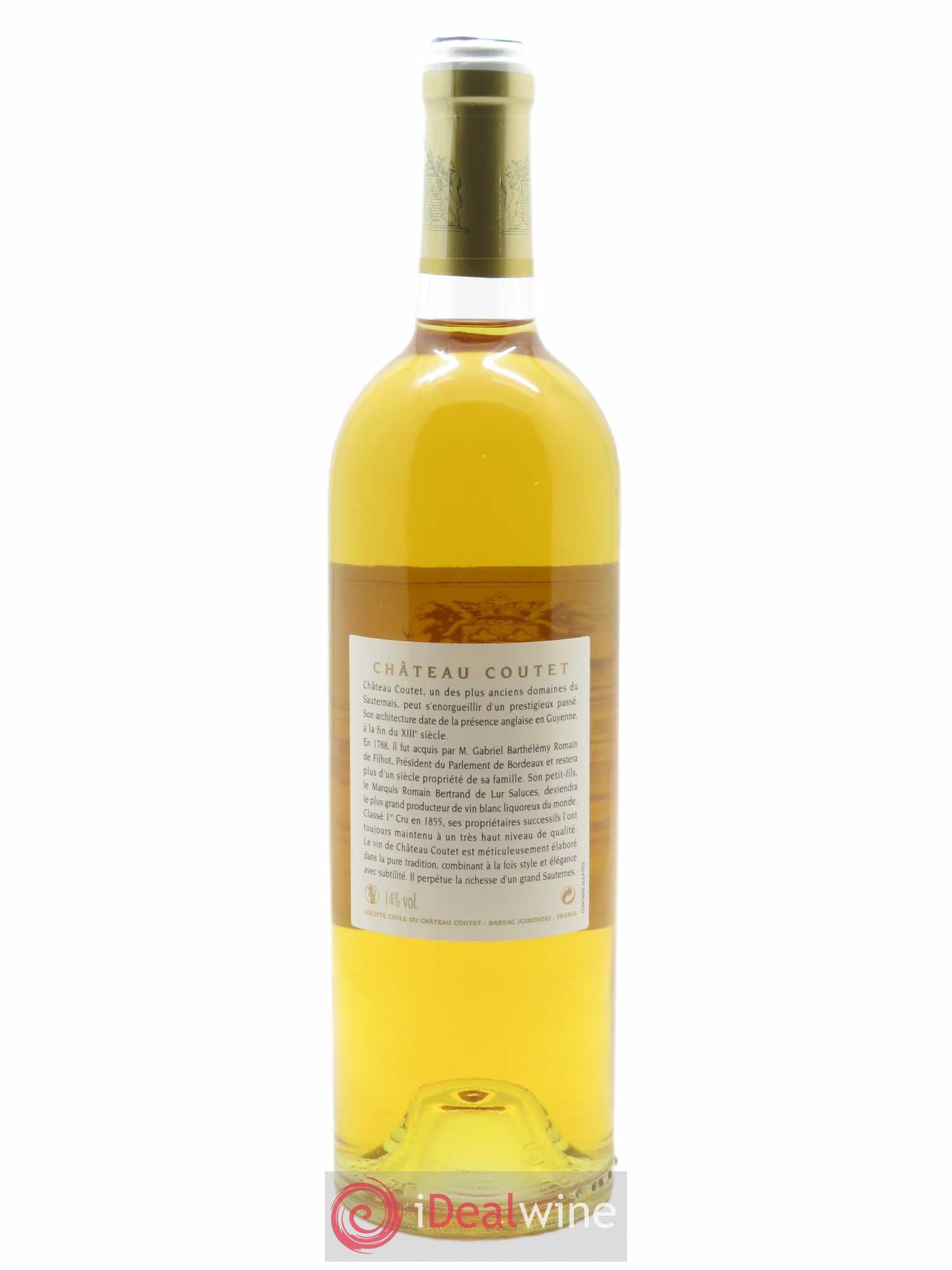 Château Coutet 1er Grand Cru Classé (CBO à partir de 6 bts) 2010 - Lot de 1 Bouteille