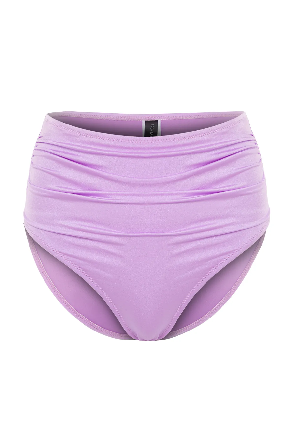 Trendyol Collection  Lila drapierte Hipster-Bikinihose mit hoher Taille TBESS21BA0178