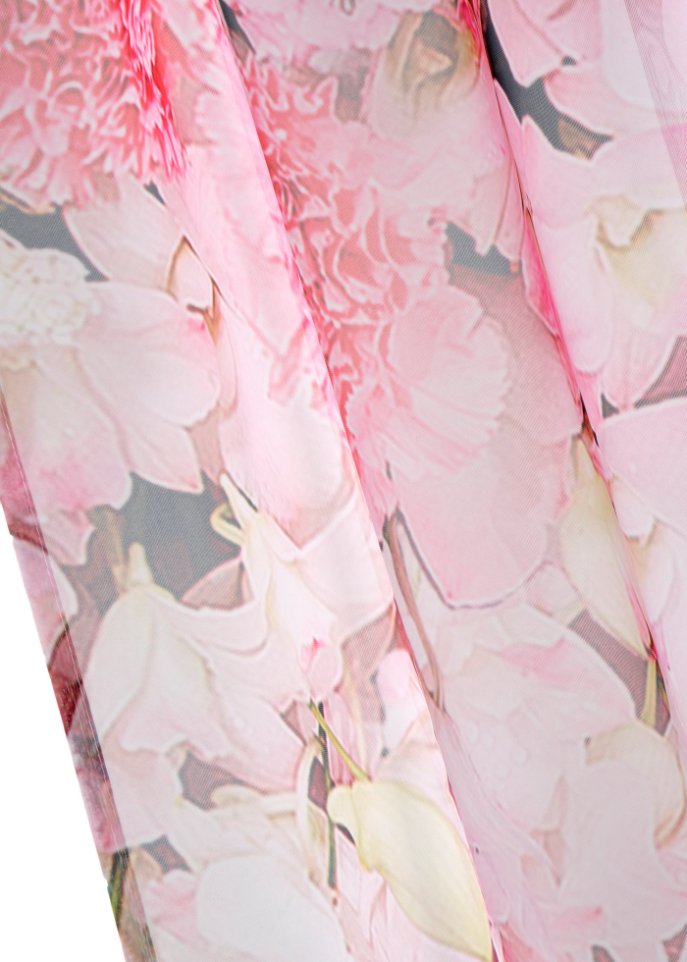 Gardine mit Sockeldruck Rosen (2er Pack)