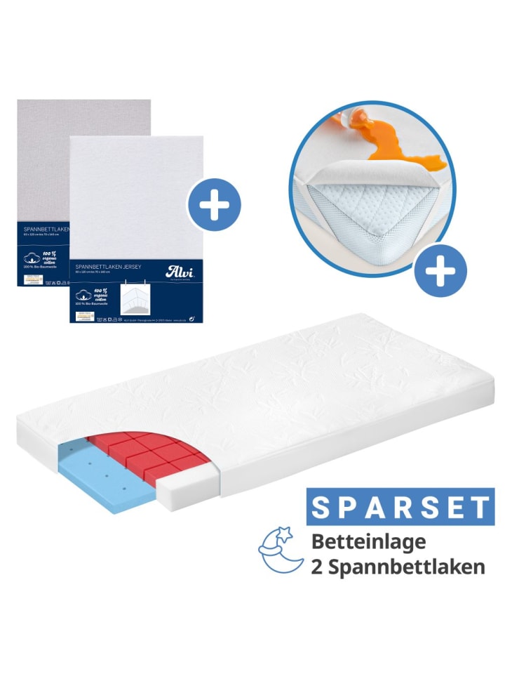 Alvi 4-tlg. Matratzen-Set für Kinderbett 70x140 in weiss günstig kaufen onesize