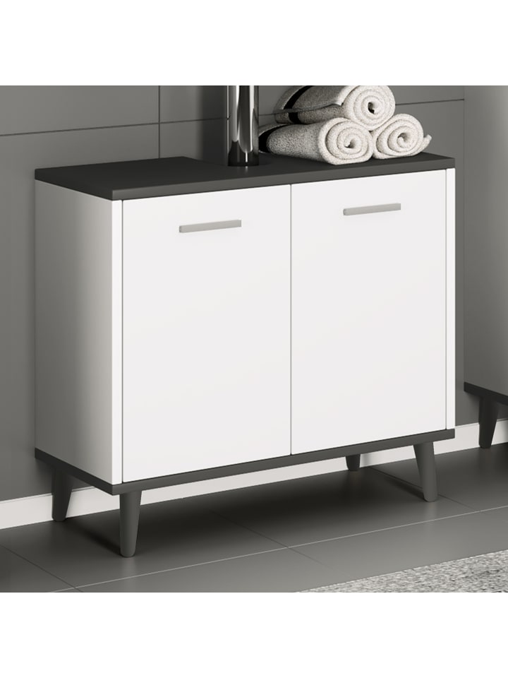 VCM  Holz Badmöbel Badunterschrank Waschbecken Landos in Weiß / Anthrazit günstig kaufen onesize