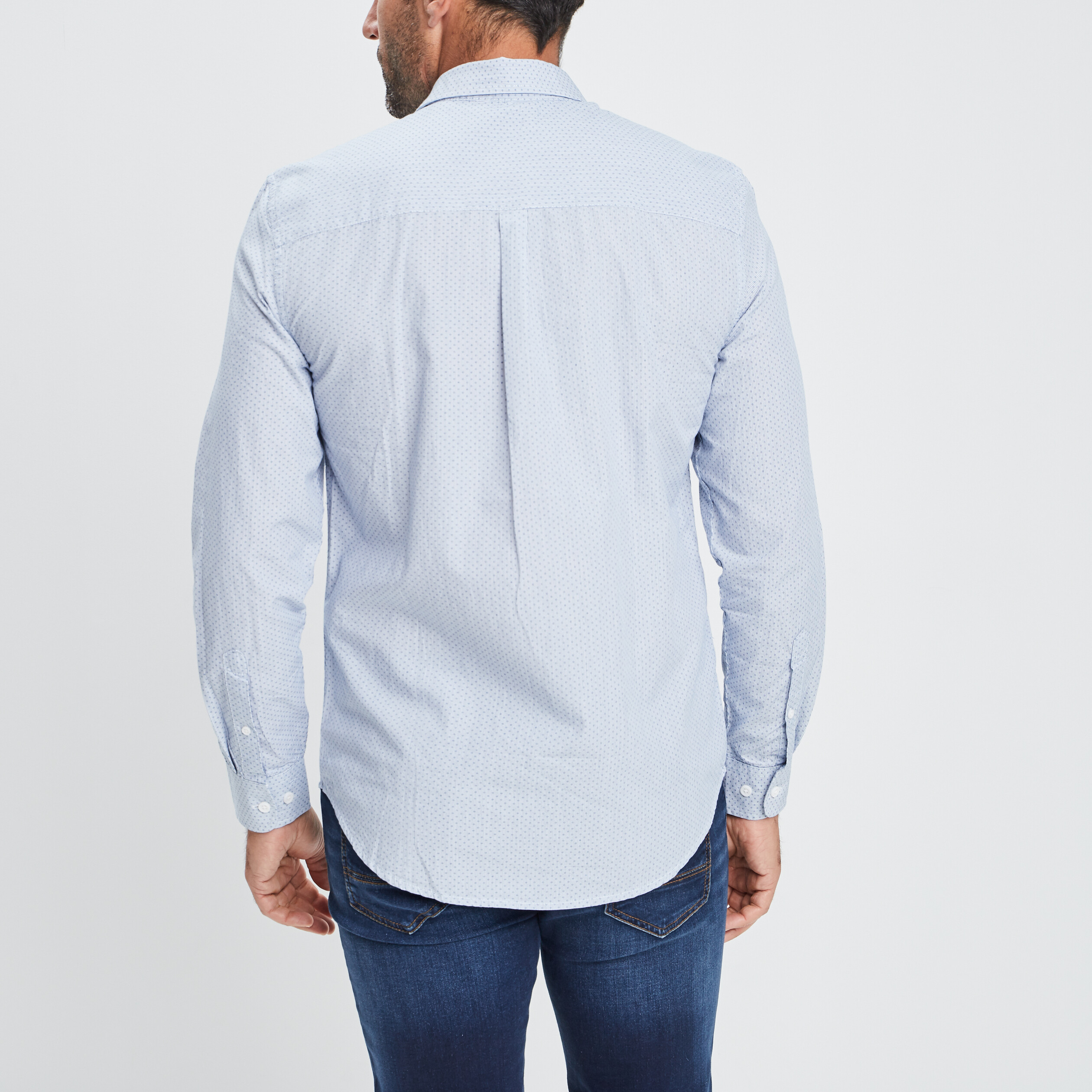 Chemise droite manches longues blanc homme | La Halle