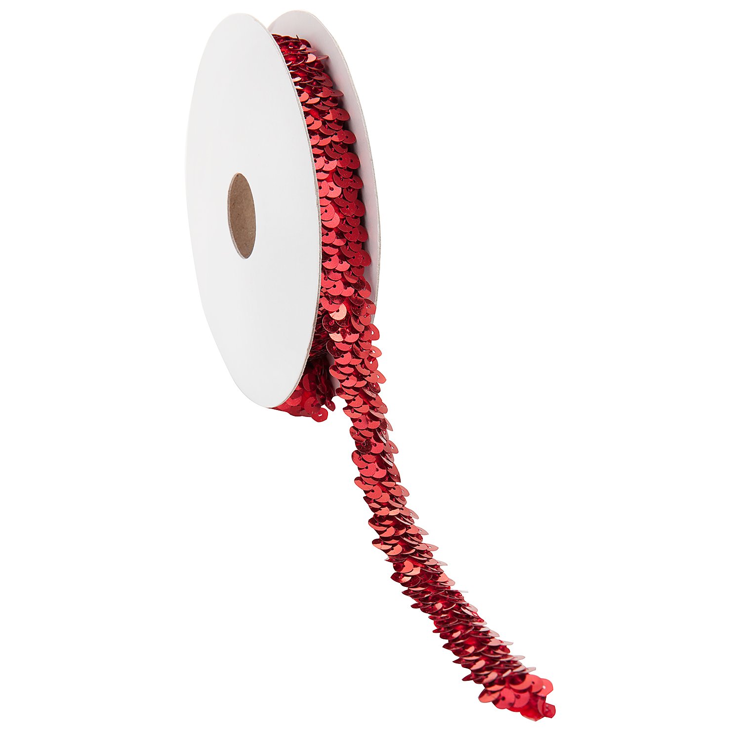 Elastik-Paillettenband, rot, Breite: 20 mm, Länge: 3 m