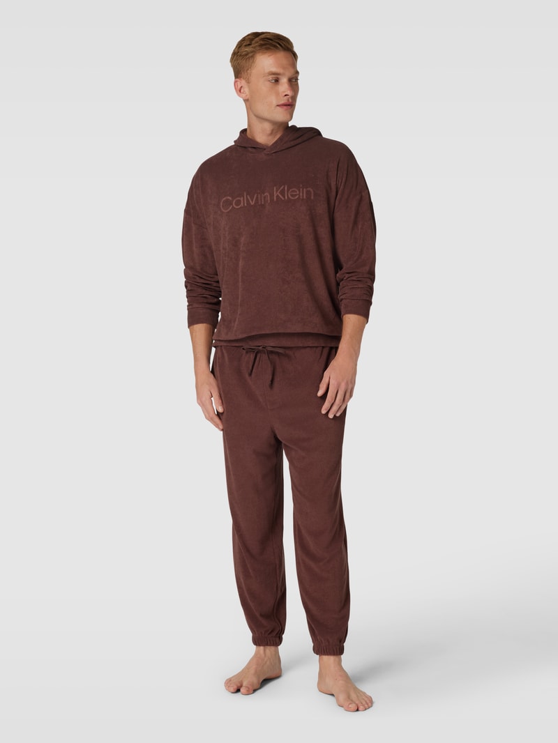 Sweatpants aus Frottee Modell 'COZY LOUNGE' in mittelbraun
