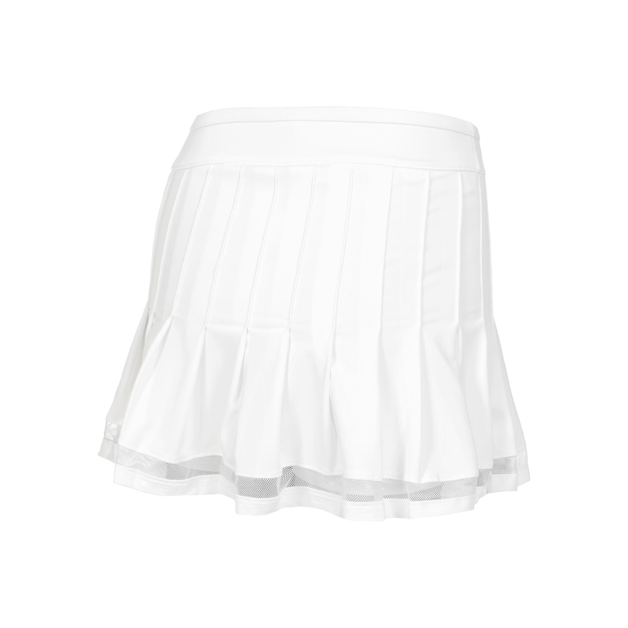 Long Vintage Pleated Rock Damen - Weiß, Silber