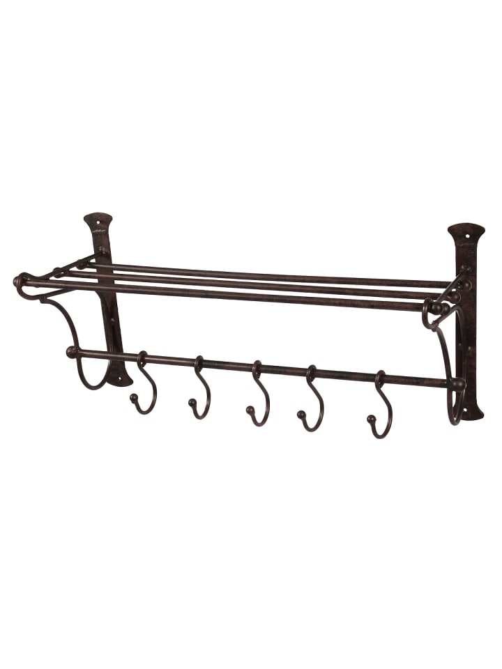 Ambiente Haus Eisen Garderobe Regal mit Haken - Braun günstig kaufen onesize