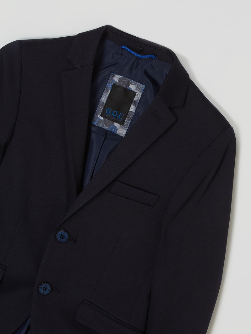 Slim Fit 2-Knopf-Sakko mit Stretch-Anteil in marineblau