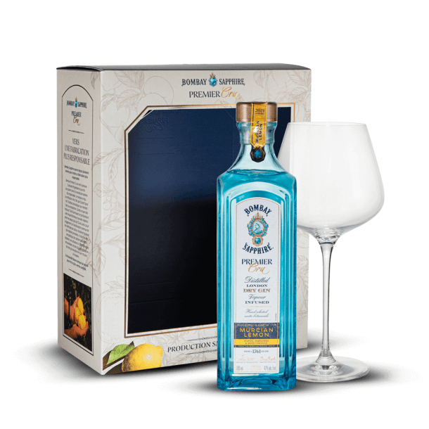 Coffret Bombay Sapphire Premier Cru + 1 Verre 47%