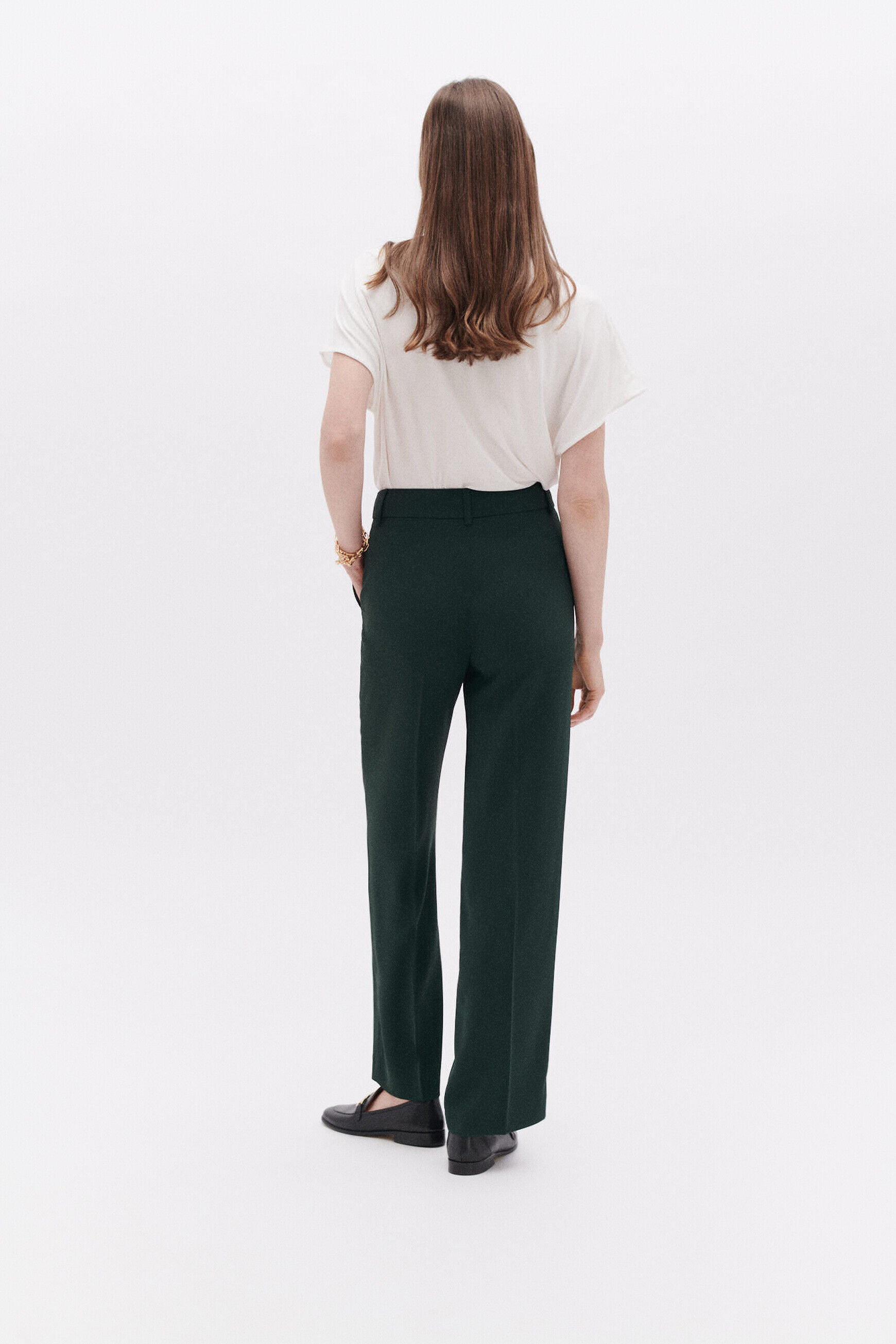 Pantalon paolino vert fonce femme
