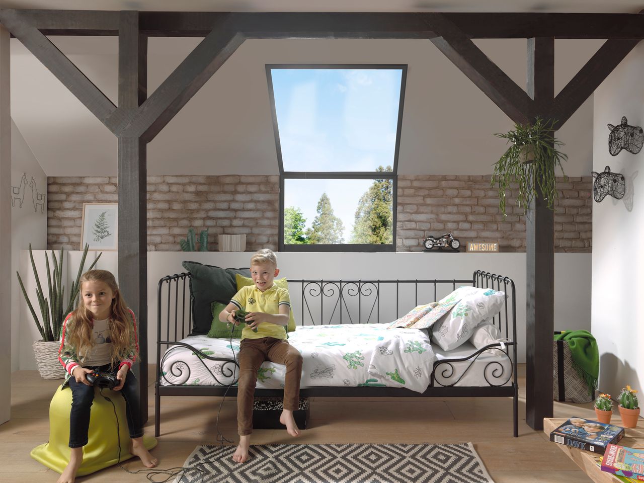 VIPACK Kojen-Metallbett Alice Liegefläche 90 x 200 cm Schwarz